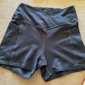 women’s small, short high waisted black shorts